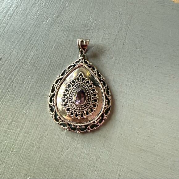 Doug Paulus 925 Sterling Silver Amethyst Pendant for a Necklace - Picture 6 of 6